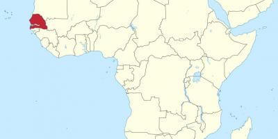 Senegal op die kaart van afrika