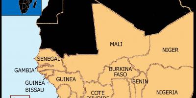 Kaart van Senegal kaart wes-afrika