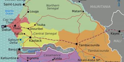 Kaart van Senegal politieke