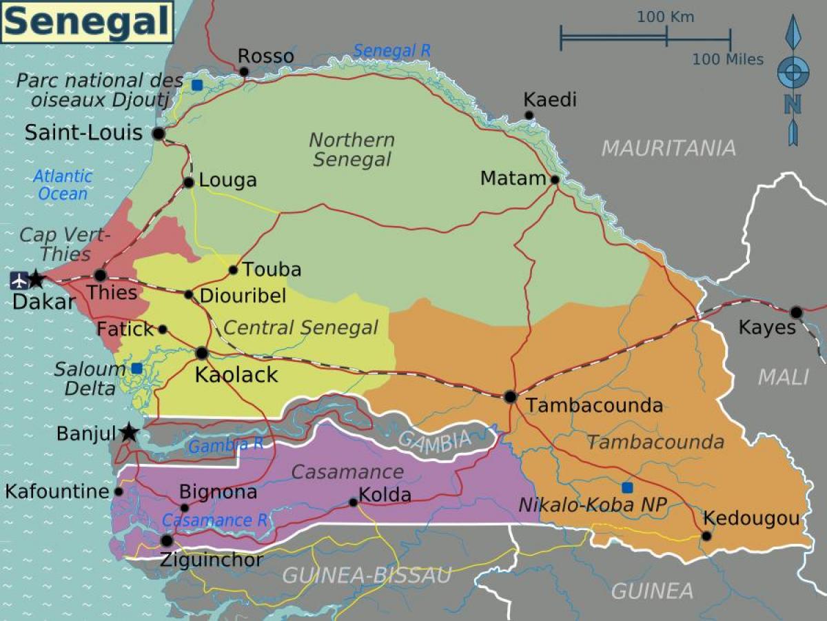 kaart van Senegal politieke