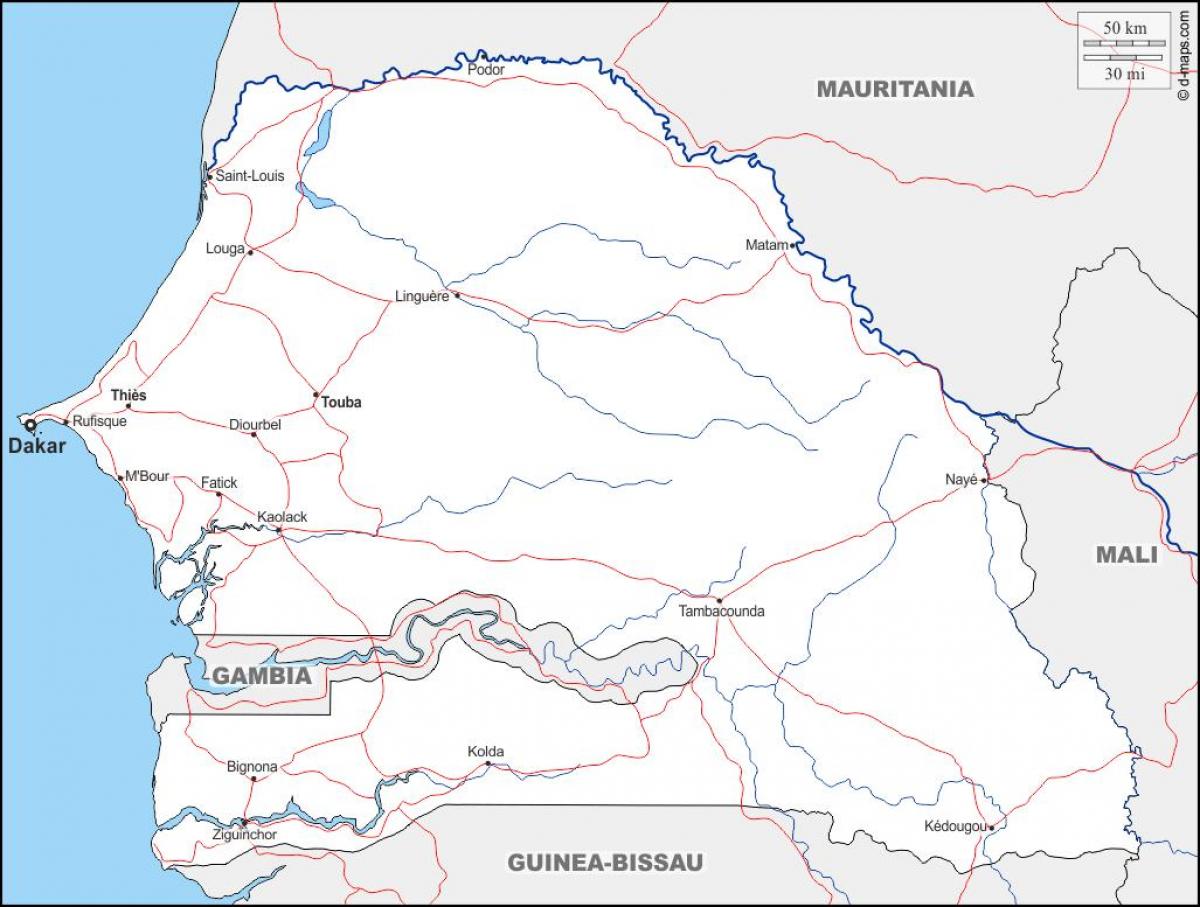 kaart van touba Senegal